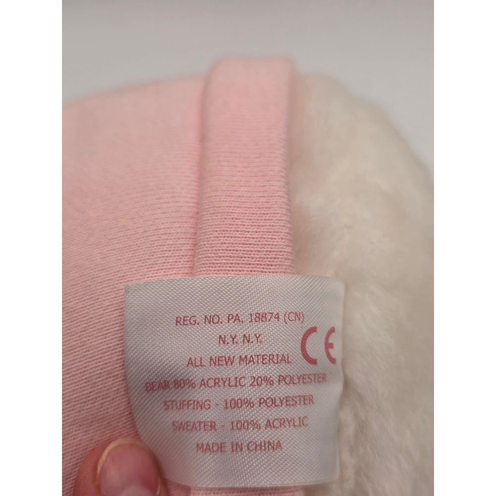 Ralph Lauren Romance White Teddy Bear Pink Hoodie Pony Logo Plush Toy - Picture 7 of 8